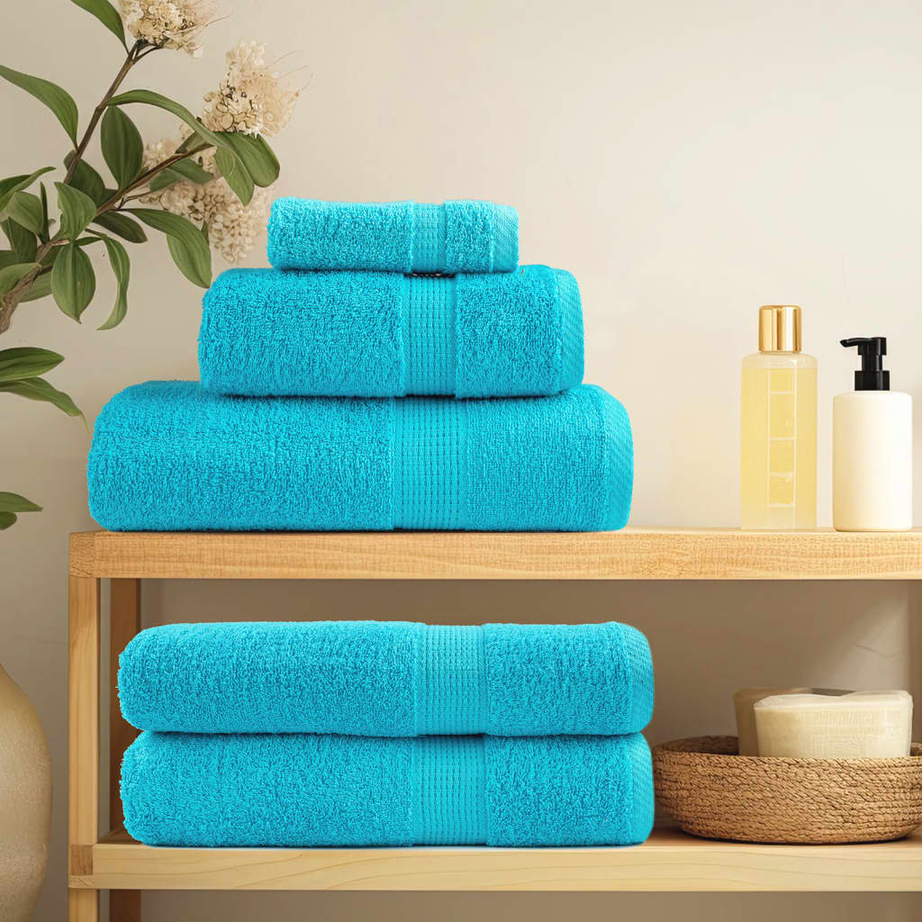 Premium Soap Towels 4 pcs Turquoise 30x30 cm 600 gsm 100% Cotton