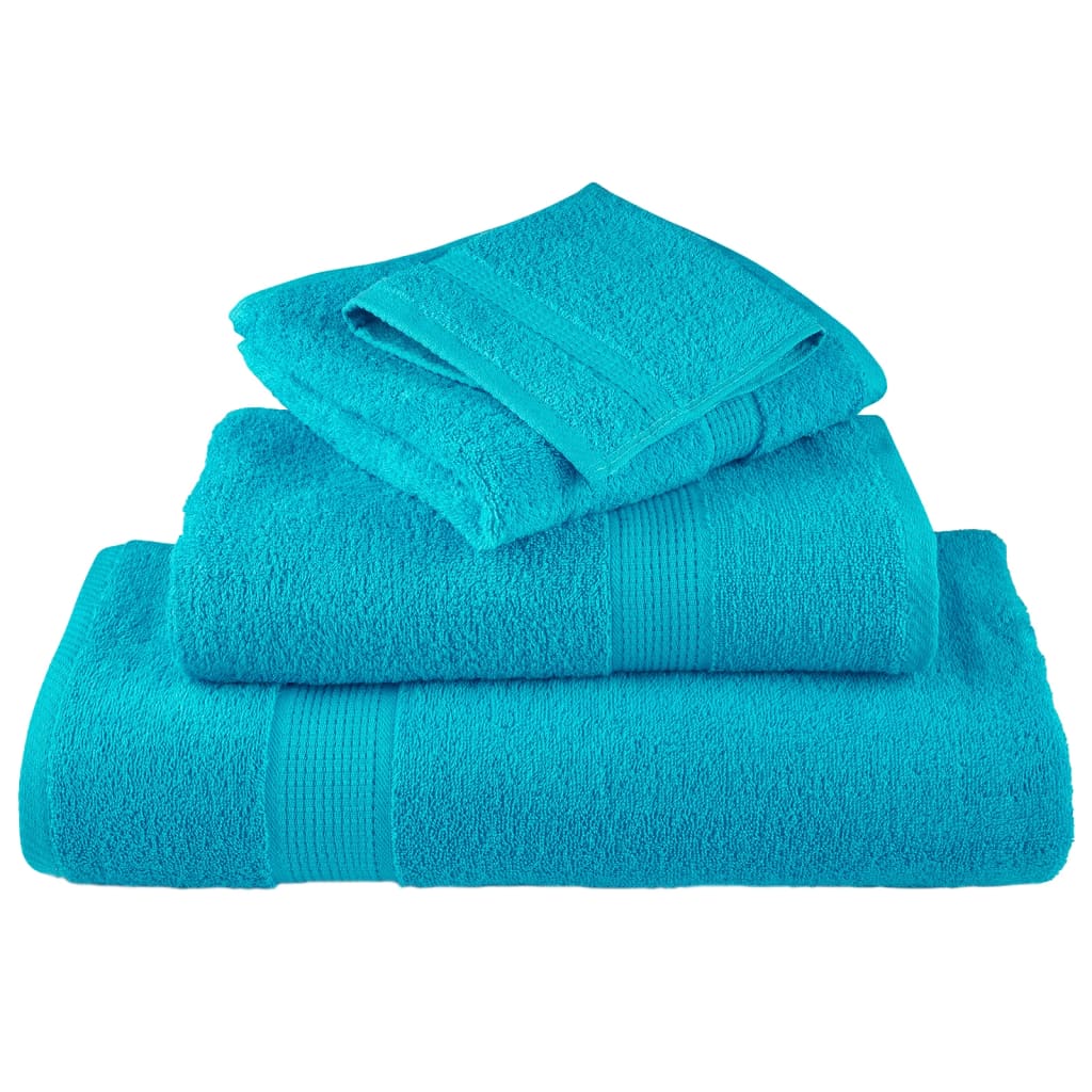 Premium Soap Towels 4 pcs Turquoise 30x30 cm 600 gsm 100% Cotton