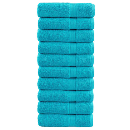 Premium Hand Towels SOLUND 10 pcs Turquoise 50x100 cm 600 gsm