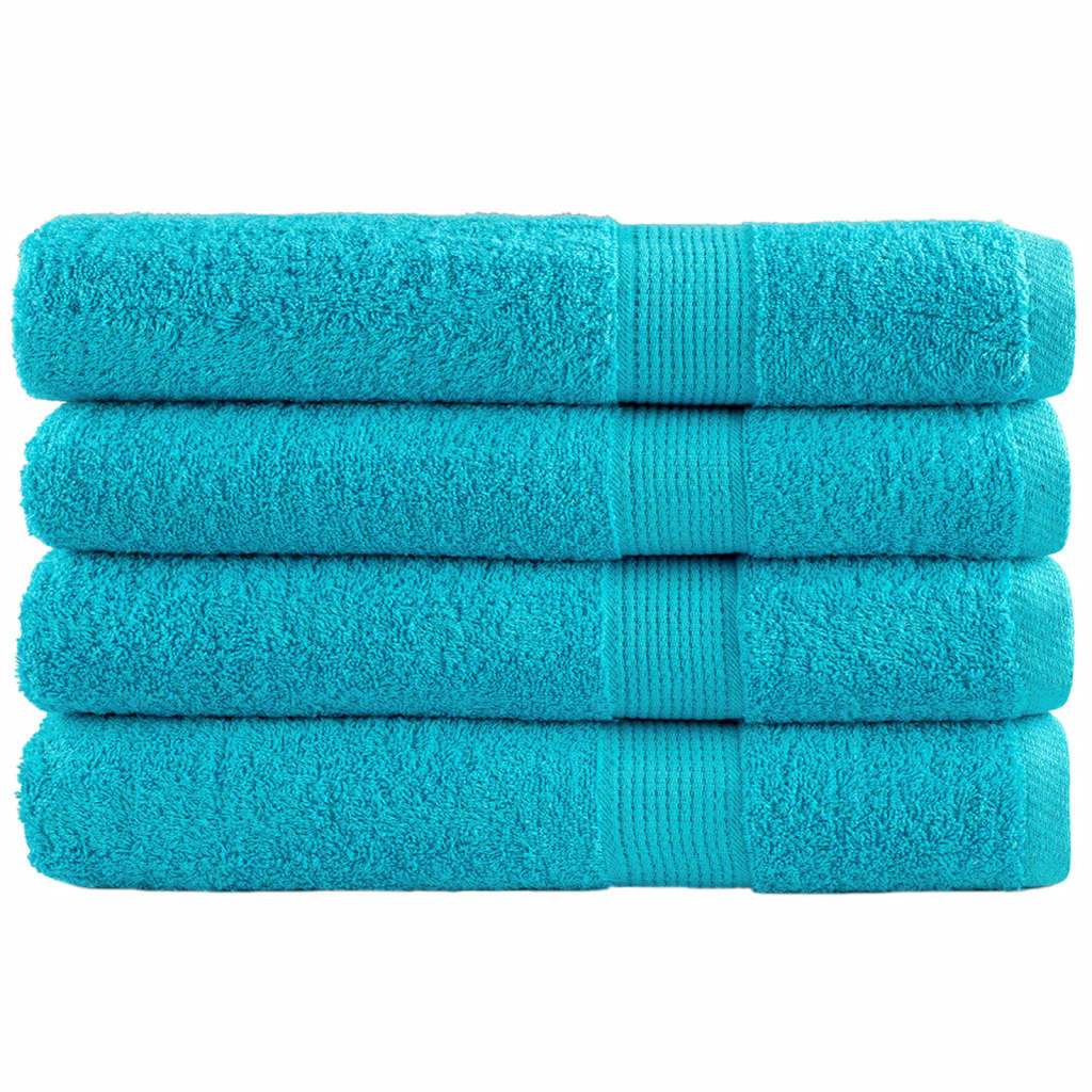 Premium Sauna Towels 4 pcs Turquoise 80x200 cm 600 gsm 100% Cotton