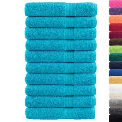 Premium Sauna Towels 10 pcs Turquoise 80x200 cm 600 gsm 100% Cotton