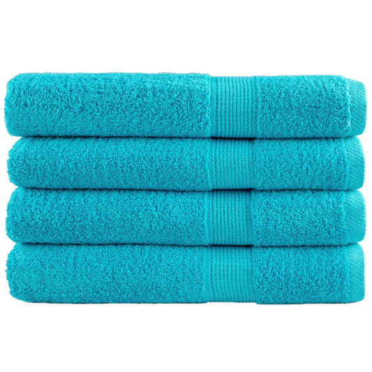 Premium Towels SOLUND 4 pcs Turquoise 100x200 cm 600 gsm