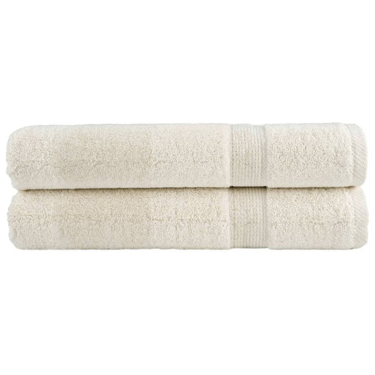 Premium Sauna Towels 2 pcs Cream 80x200 cm 600 gsm 100% Cotton