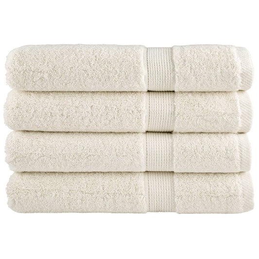 Premium Towels 4 pcs Cream 100x200 cm 600 gsm 100% Cotton