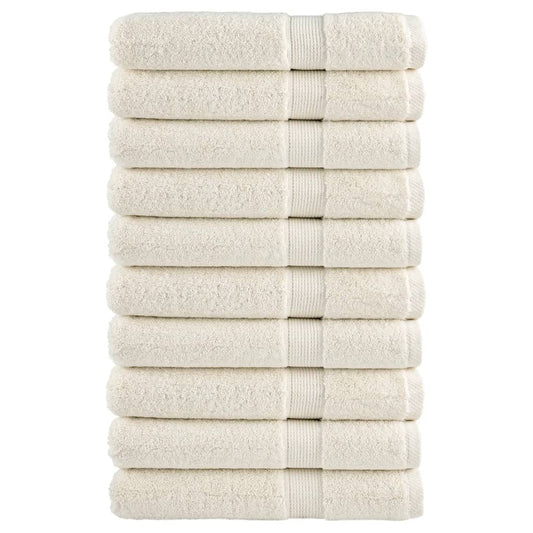 Premium Towels 10 pcs Cream 100x200 cm 600 gsm 100% Cotton