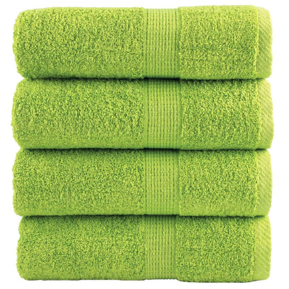 Premium Soap Towels 4 pcs Apple Green 30x30 cm 600 gsm 100% Cotton