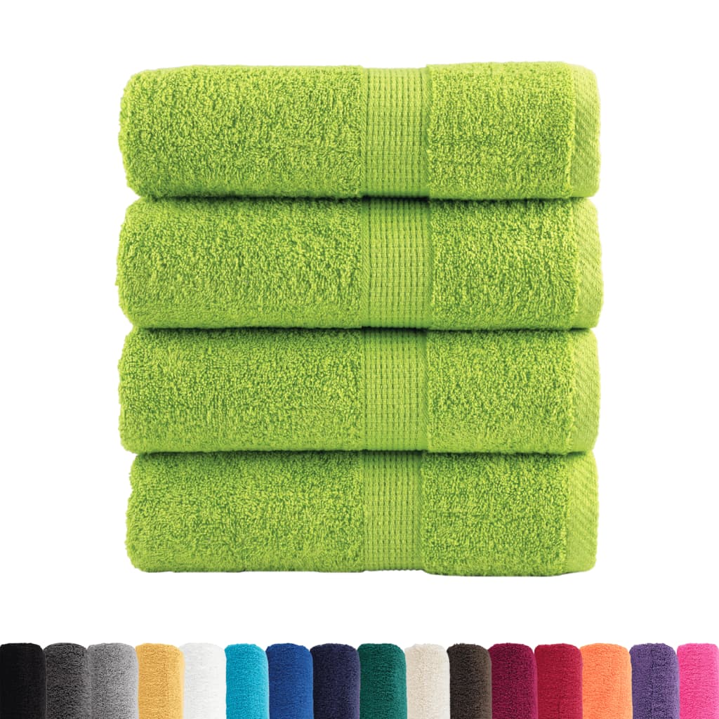 Premium Soap Towels 4 pcs Apple Green 30x30 cm 600 gsm 100% Cotton