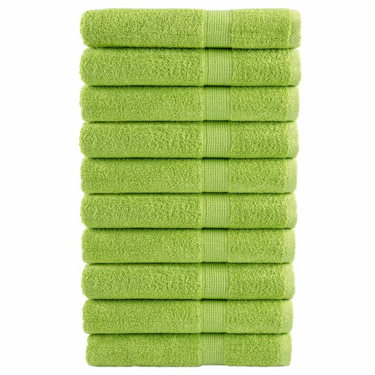 Premium Sauna Towels 10 pcs Apple Green 80x200 cm 600 gsm 100% Cotton