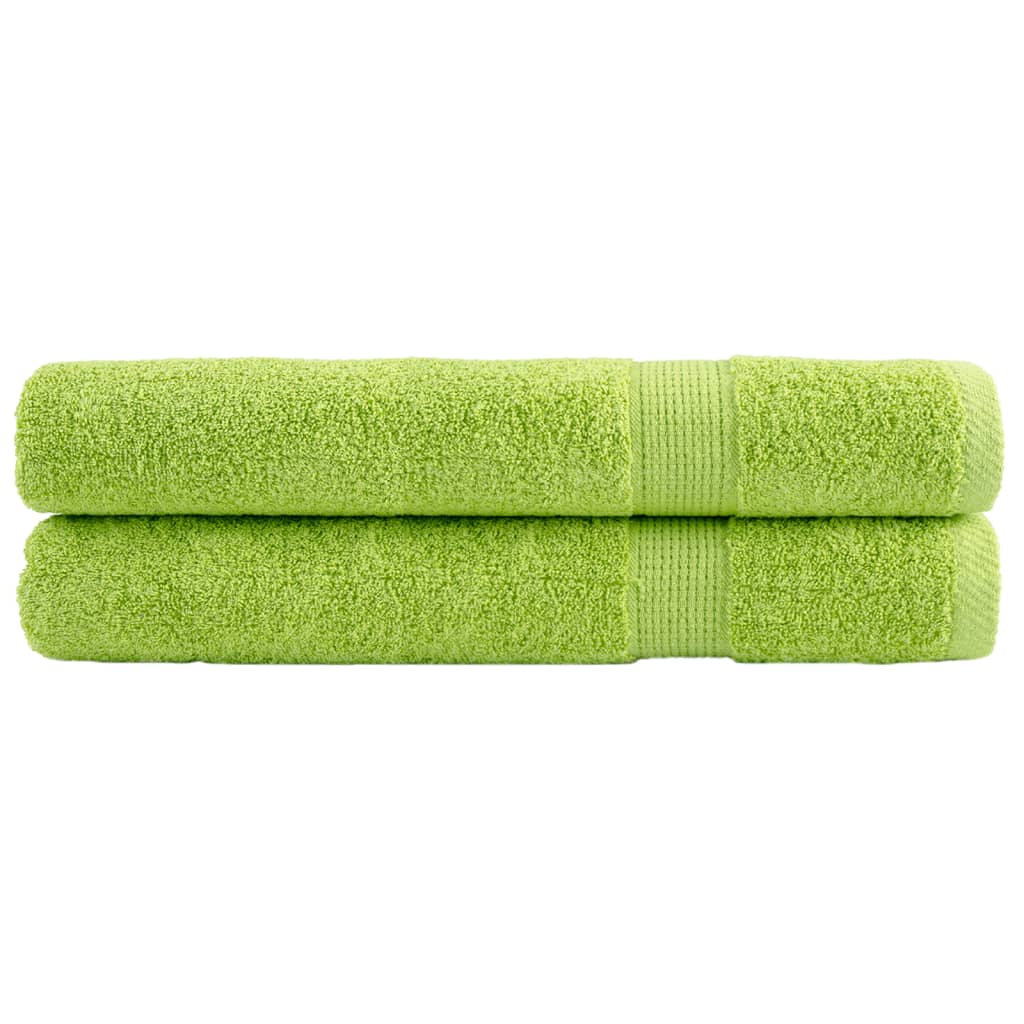 Premium Towels 2 pcs Apple Green 100x200 cm 600 gsm 100% Cotton