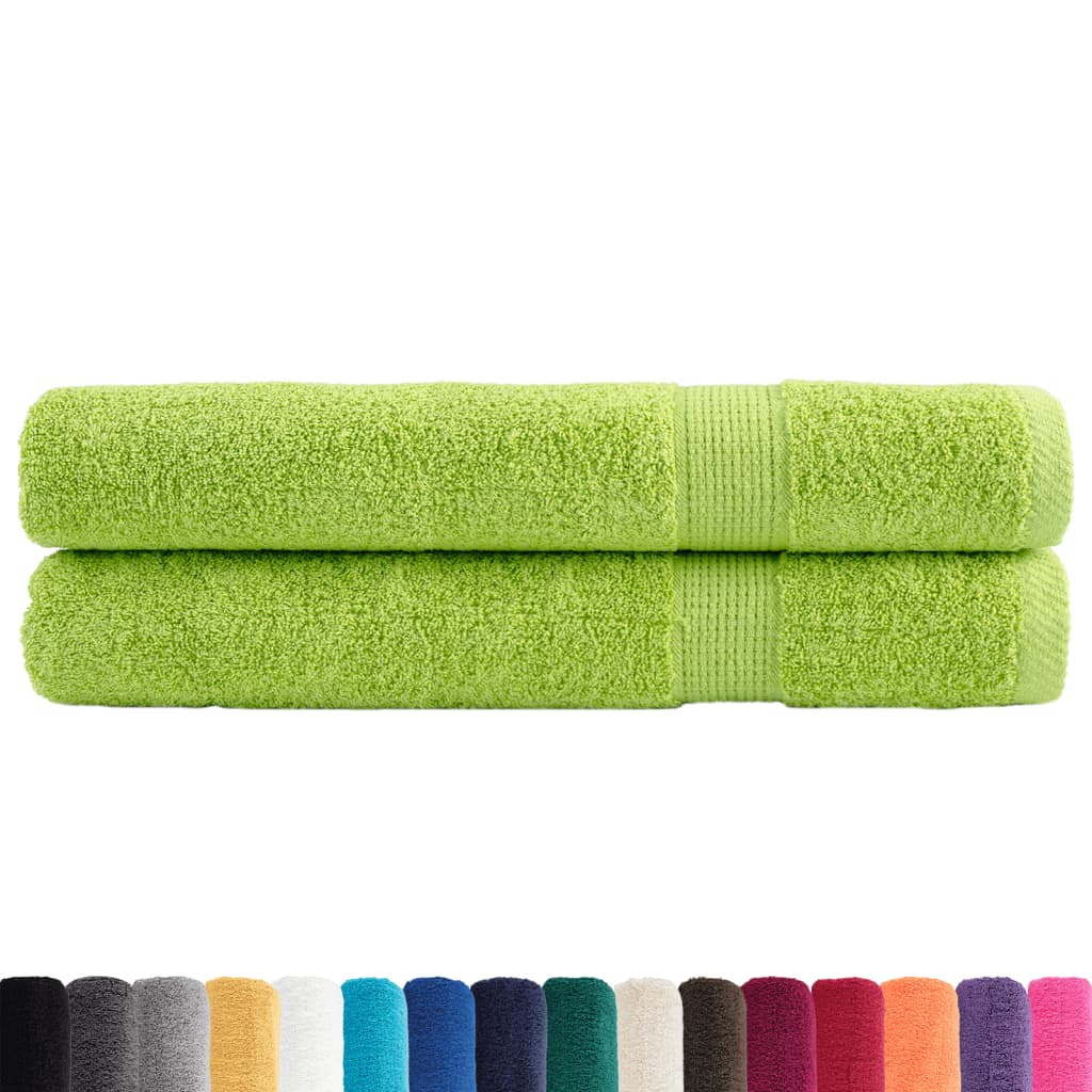 Premium Towels 2 pcs Apple Green 100x200 cm 600 gsm 100% Cotton