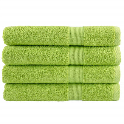 Premium Towels 4 pcs Apple Green 100x200 cm 600 gsm 100% Cotton