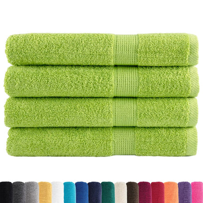 Premium Towels 4 pcs Apple Green 100x200 cm 600 gsm 100% Cotton