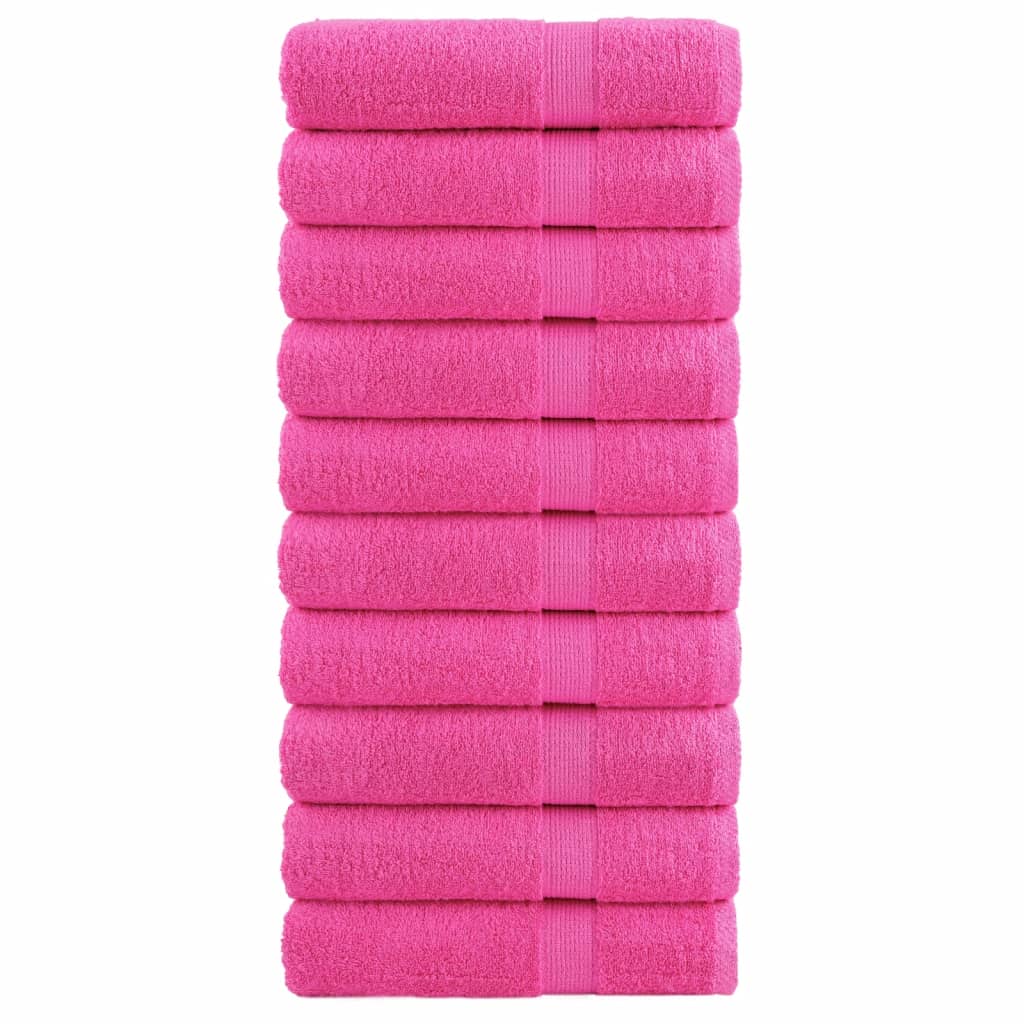 Premium Hand Towels 10 pcs Pink 50x100 cm 600 gsm 100% Cotton