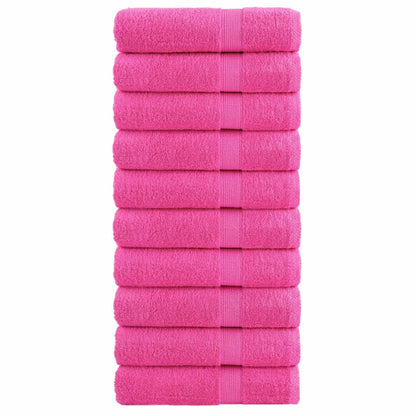 Premium Hand Towels 10 pcs Pink 50x100 cm 600 gsm 100% Cotton