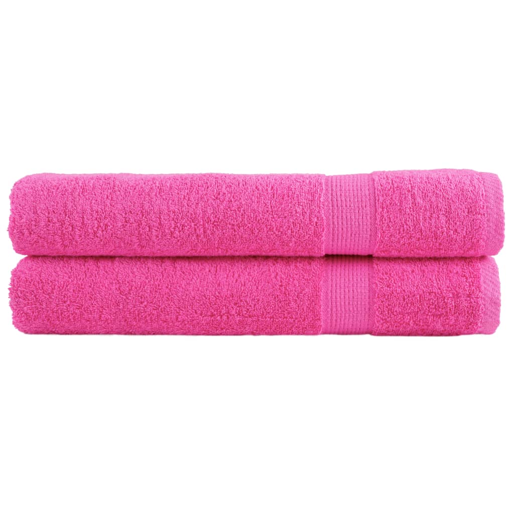 Premium Sauna Towels 2 pcs Pink 80x200 cm 600 gsm 100% Cotton