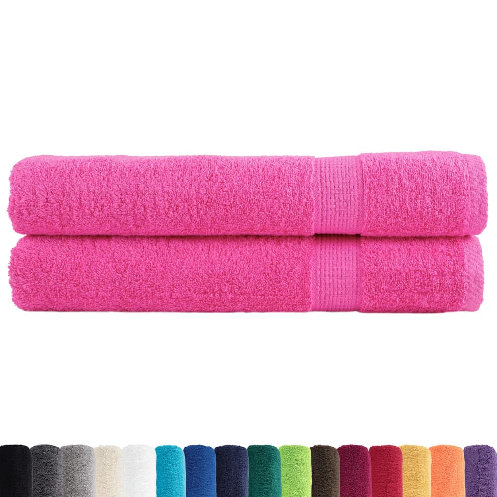 Premium Sauna Towels 2 pcs Pink 80x200 cm 600 gsm 100% Cotton