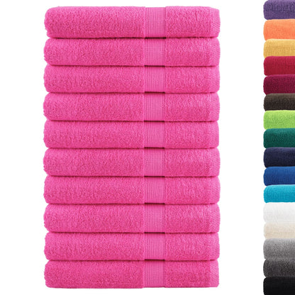 Premium Sauna Towels 10 pcs Pink 80x200 cm 600 gsm 100% Cotton