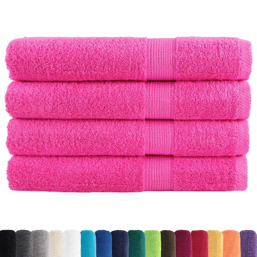 Premium Towels 4 pcs Pink 100x200 cm 600 gsm 100% Cotton