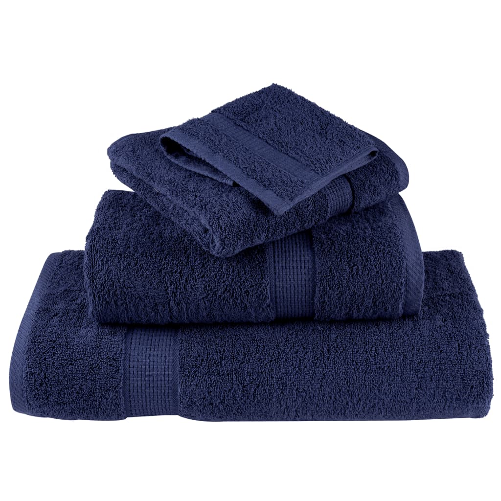 8 Piece Premium Towel Set SOLUND Navy Blue 600 gsm