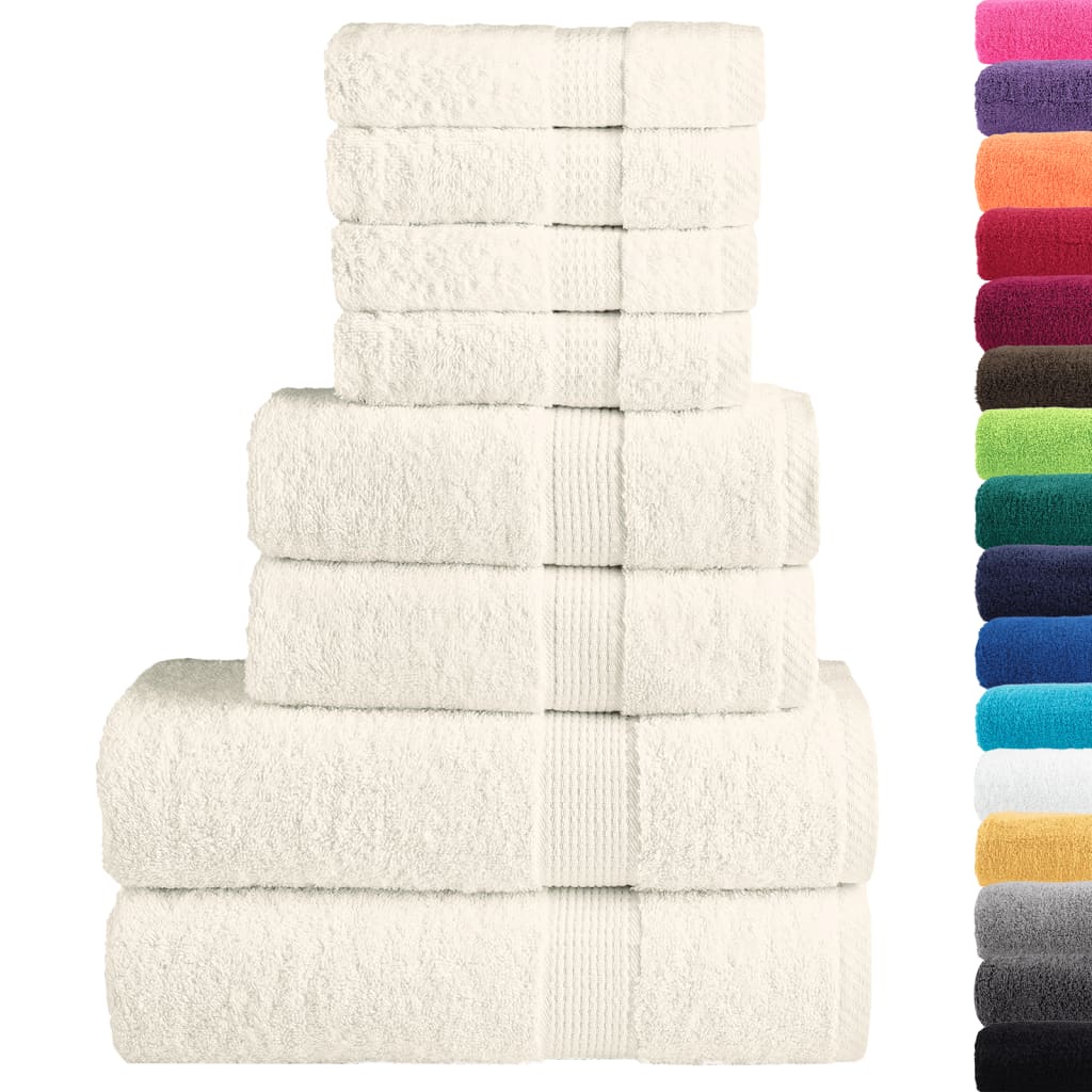 8 Piece Premium Towel Set Cream 600 gsm 100% Cotton