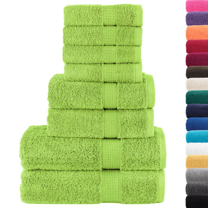 8 Piece Premium Towel Set SOLUND Apple Green 600 gsm