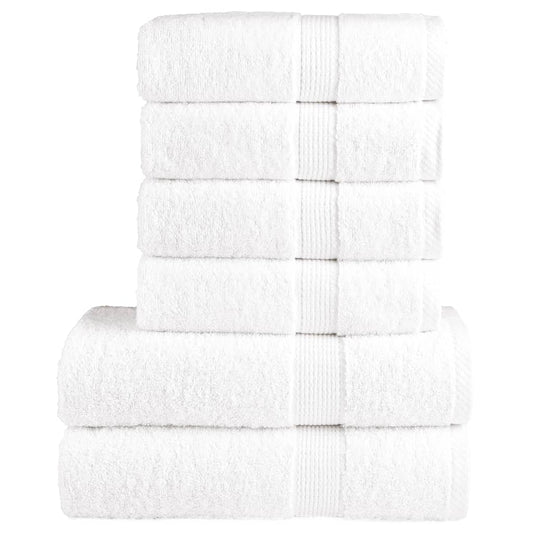 6 Piece Premium Towel Set SOLUND White 600 gsm