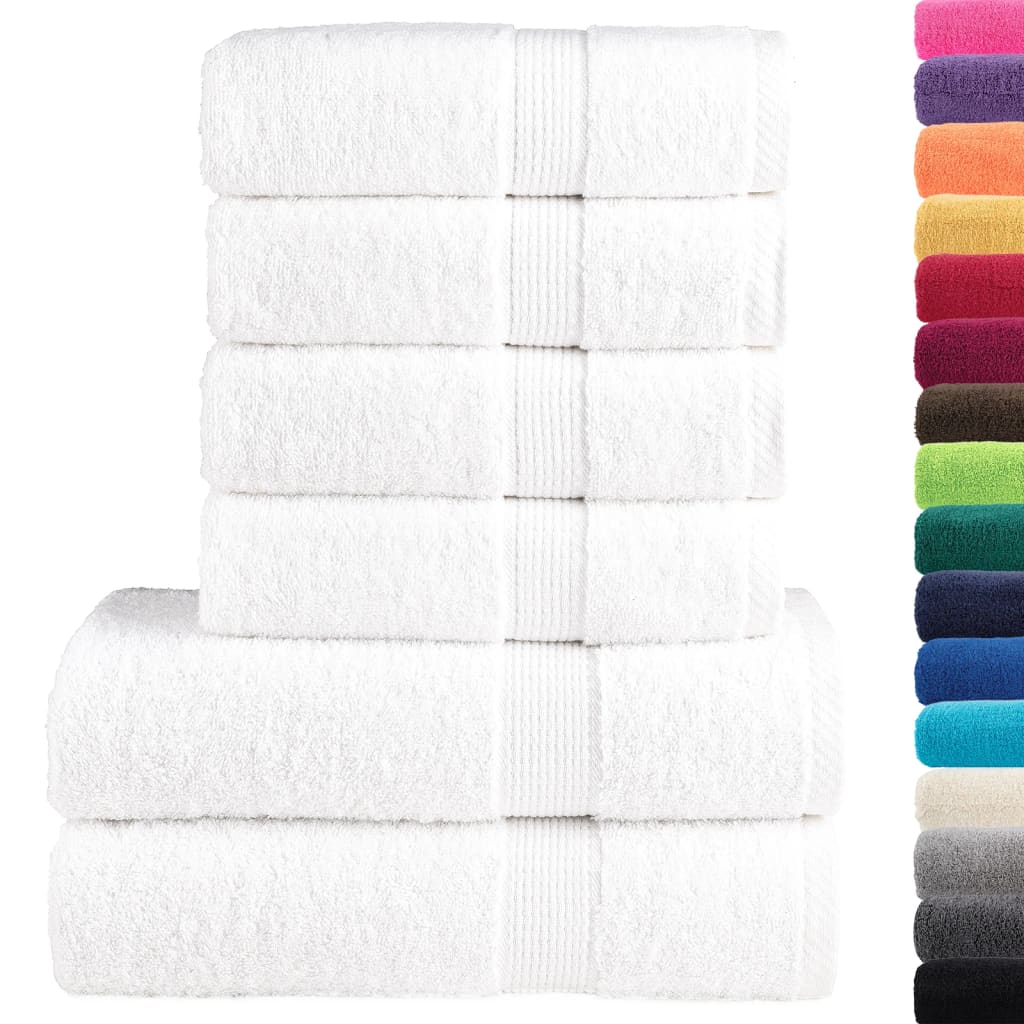 6 Piece Premium Towel Set SOLUND White 600 gsm