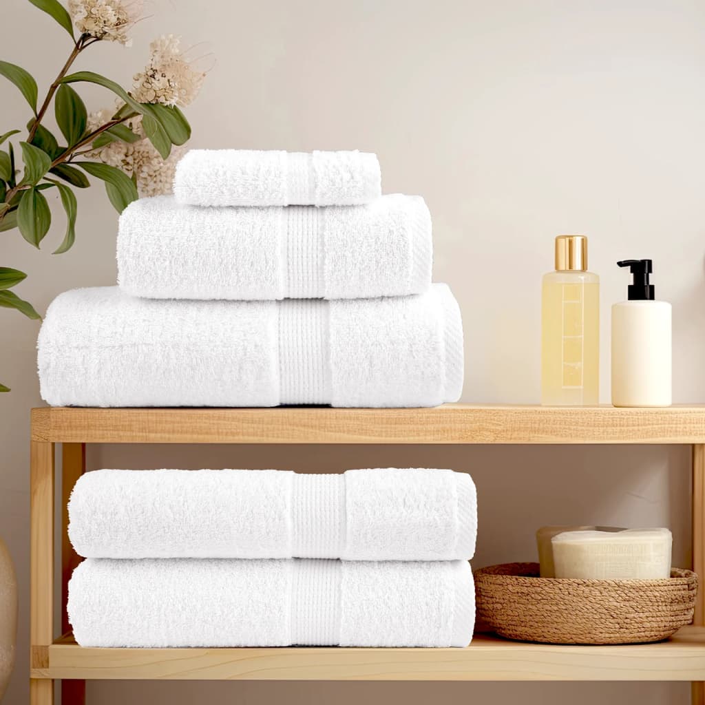 6 Piece Premium Towel Set SOLUND White 600 gsm