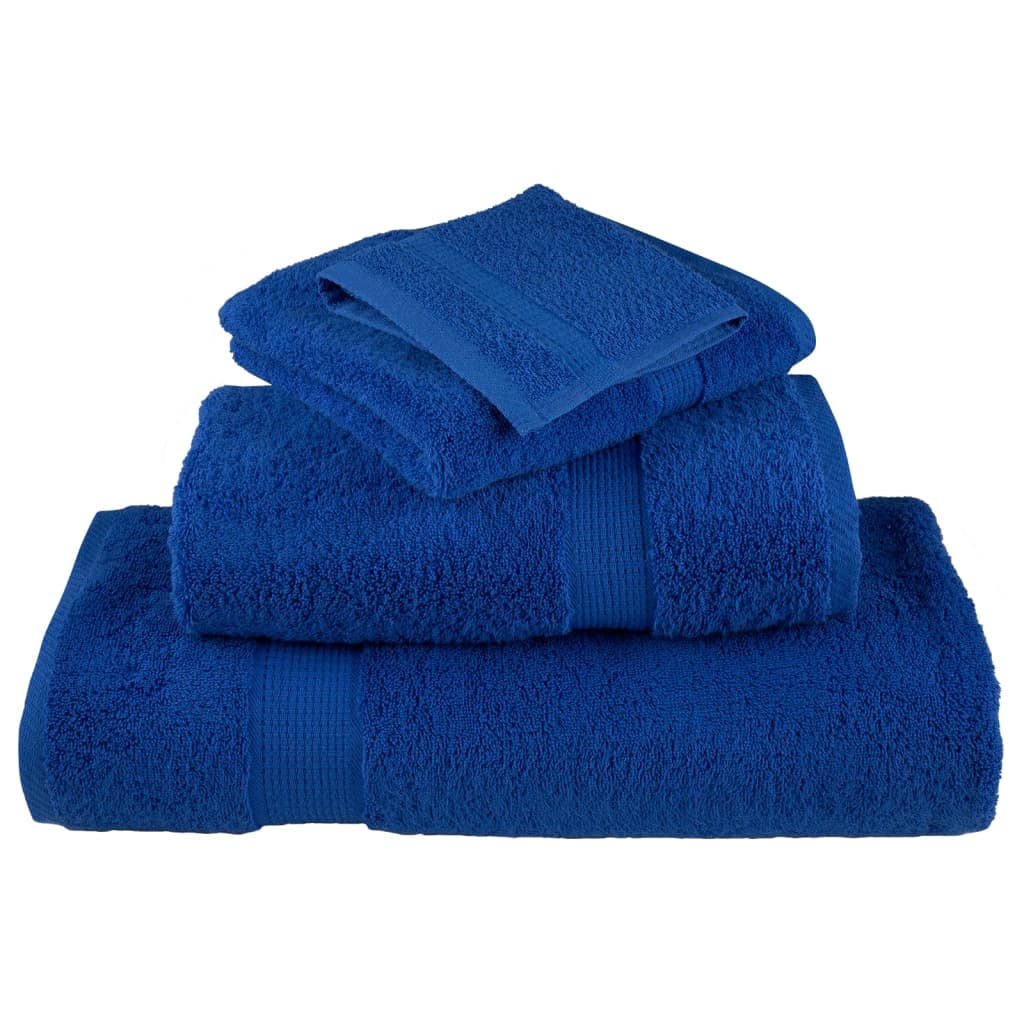 6 Piece Premium Towel Set Blue 600 gsm 100% Cotton