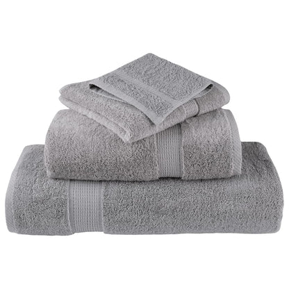 6 Piece Premium Towel Set SOLUND Grey 600 gsm