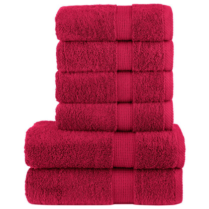 6 Piece Premium Towel Set Red 600 gsm 100% Cotton