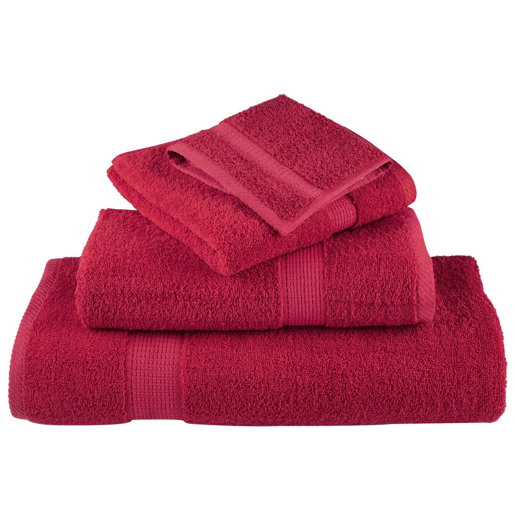 6 Piece Premium Towel Set Red 600 gsm 100% Cotton