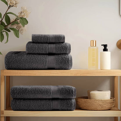 12 Piece Premium Towel Set Anthracite 600 gsm 100% Cotton