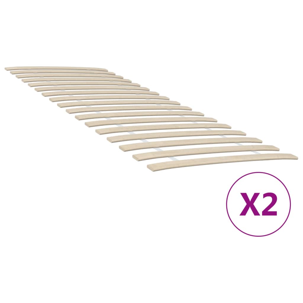 Slatted Bed Bases with 34 Slats 2 pcs 70x200 cm