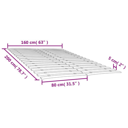 Slatted Bed Bases with 34 Slats 2 pcs 80x200 cm