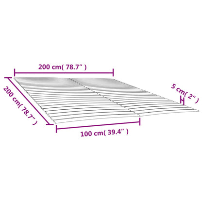 Slatted Bed Bases with 48 Slats 2 pcs 100x200 cm