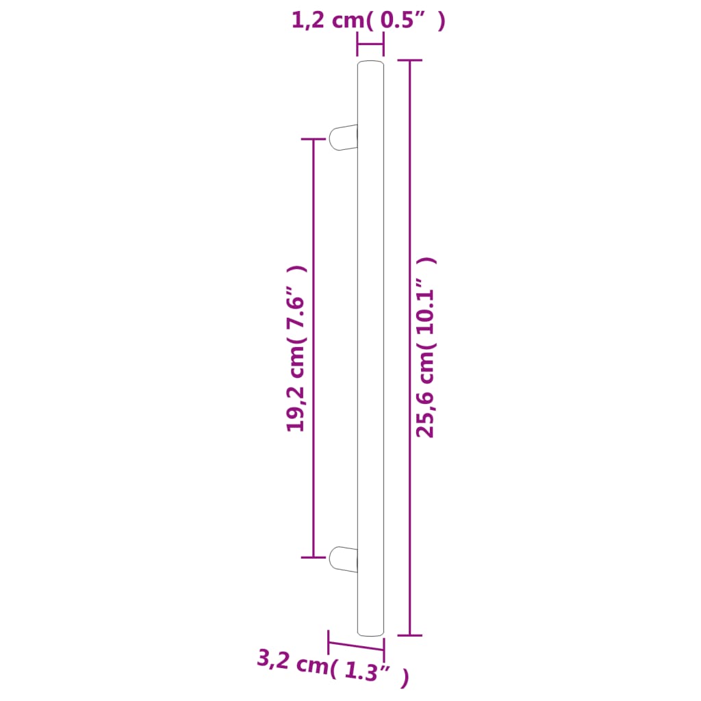 Cabinet Handles 20 pcs Silver 192 mm Stainless Steel