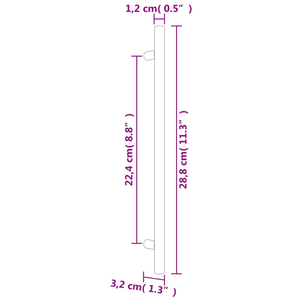 Cabinet Handles 20 pcs Silver 224 mm Stainless Steel