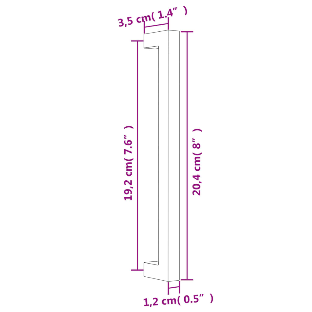 Cabinet Handles 20 pcs Silver 192 mm Stainless Steel