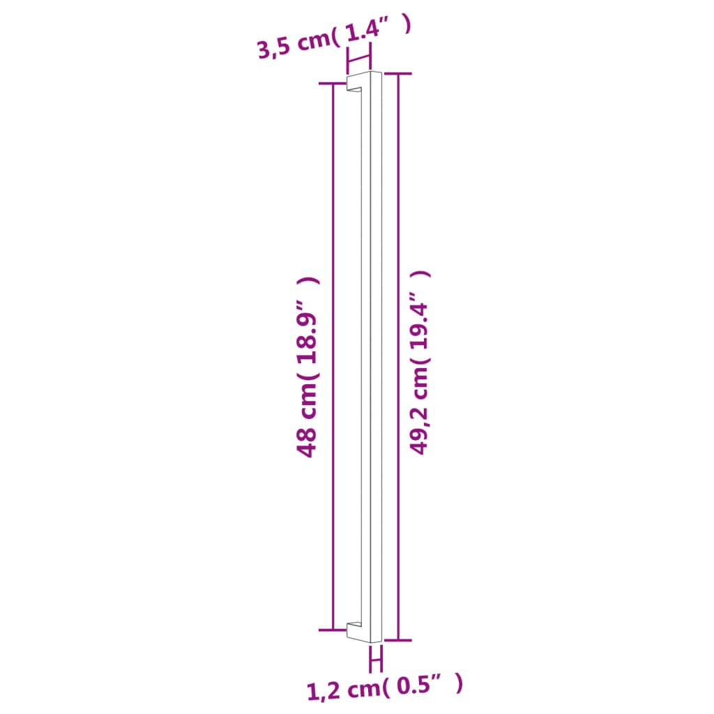 Cabinet Handles 10 pcs Silver 480 mm Stainless Steel