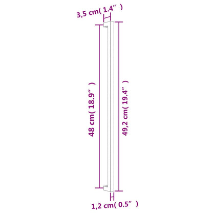 Cabinet Handles 10 pcs Silver 480 mm Stainless Steel