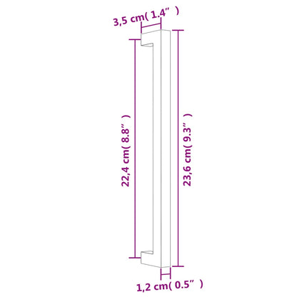 Cabinet Handles 10 pcs Gold 224 mm Stainless Steel