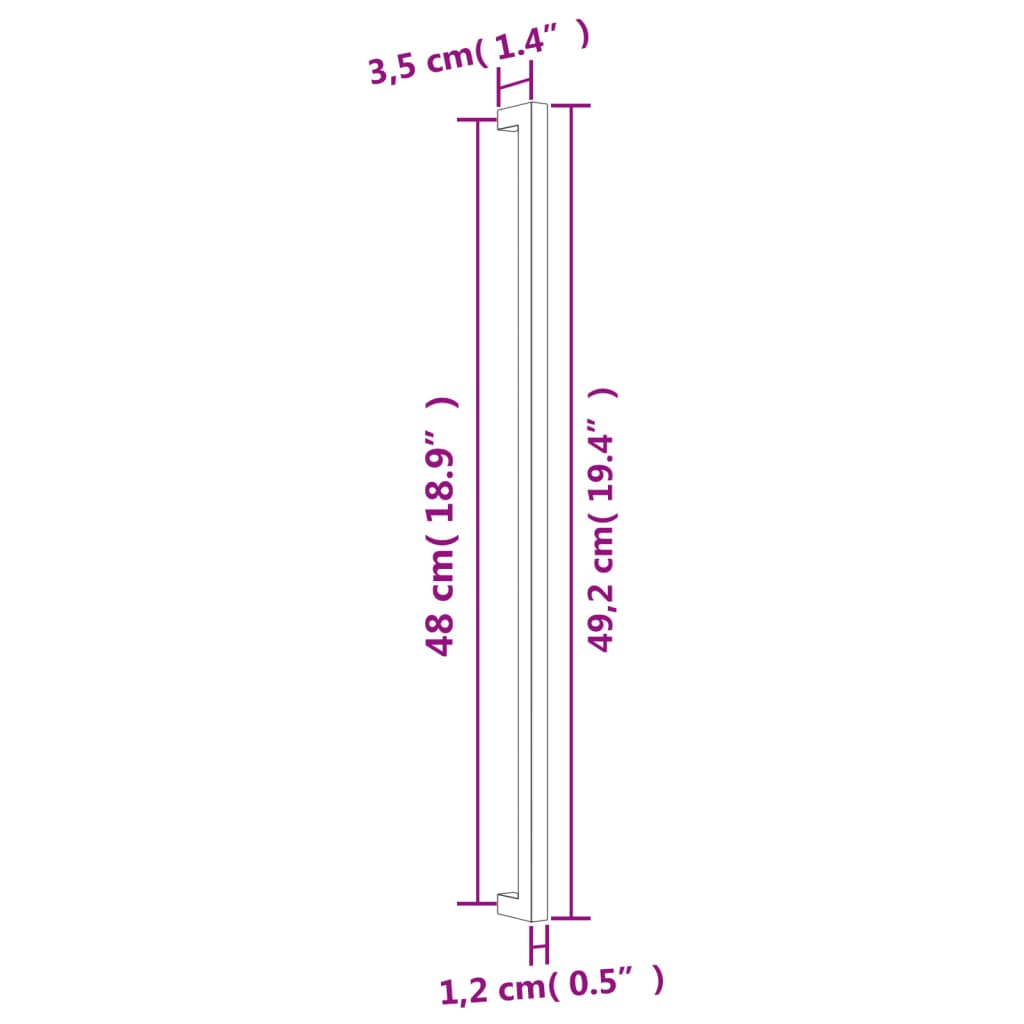 Cabinet Handles 10 pcs Gold 480 mm Stainless Steel