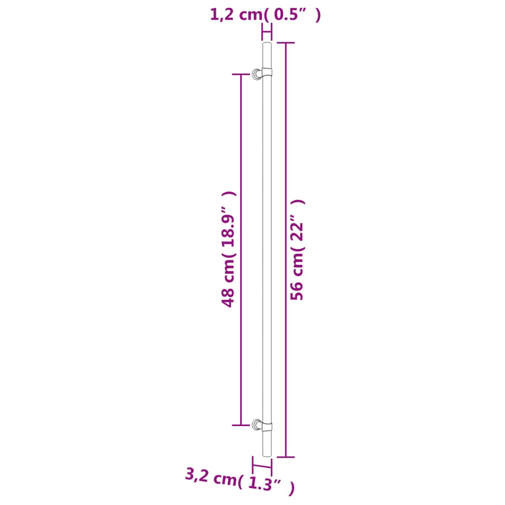 Cabinet Handles 20 pcs Silver 480 mm Stainless Steel