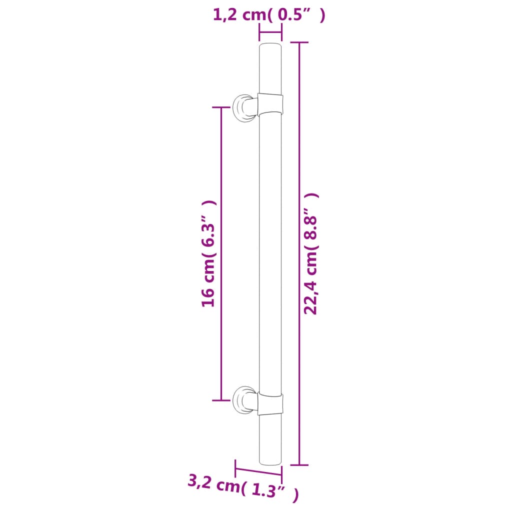 Cabinet Handles 20 pcs Bronze 160 mm Stainless Steel