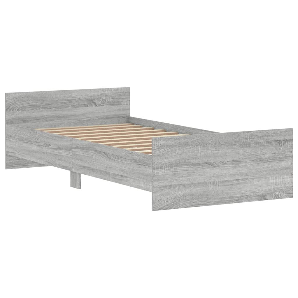 Bed Frame without Mattress Grey Sonoma 90x200 cm Engineered Wood