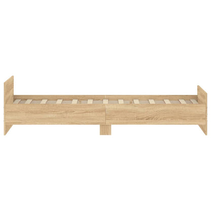 Bed Frame without Mattress Sonoma Oak 100x200 cm Engineered Wood