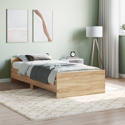 Bed Frame without Mattress Sonoma Oak 100x200 cm Engineered Wood