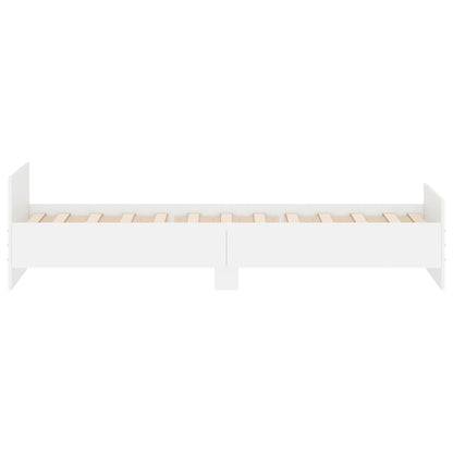 Bed Frame without Mattress White 90x190 cm Single Engineered Wood