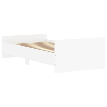 Bed Frame without Mattress White 90x190 cm Single Engineered Wood